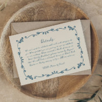 Whimsical Handwritten Illustrated Wedding Details