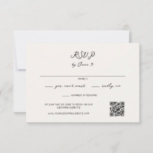 Whimsical Handwritten Wedding  RSVP Card
