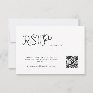 Whimsical Handwritten Wedding RSVP Card
