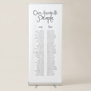 Whimsical Handwritten Wedding Seating Chart Retractable Banner