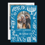 Whimsical Hanukkah Cute Custom Arch 4 PHOTO  Holiday Card<br><div class="desc">Perfect cute card for a fun holiday greeting! Hand made art for you! Perfect for a winter, hanukkah, holiday party or other event. FULLY CUSTOMIZABLE! Click on “Personalize” above to edit the text and add your own photos. Click "edit using design tool" to adjust the fonts, colors and placements. (check...</div>