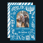 Whimsical Hanukkah Cute Custom Arch PHOTO  Holiday Card<br><div class="desc">Perfect cute card for a fun holiday greeting! Hand made art for you! Perfect for a winter, hanukkah, holiday party or other event. FULLY CUSTOMIZABLE! Click on “Personalize” above to edit the text and add your own photos. Click "edit using design tool" to adjust the fonts, colors and placements. (check...</div>