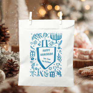 Whimsical Hanukkah Holiday Cute Driedel Custom Favour Bags