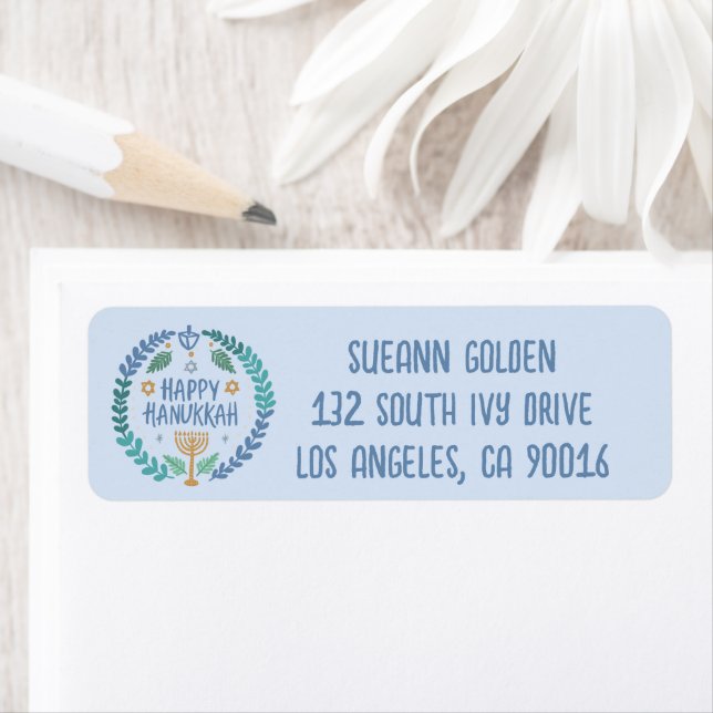 Whimsical Hanukkah Holiday Menorah Custom MAIL (Insitu)