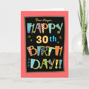 Whimsical Happy 30st Birthday-Funny Card