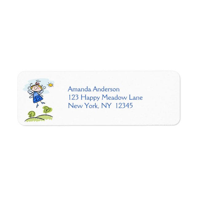 Whimsical Happy Angel Fairy Flying Outside (Front)
