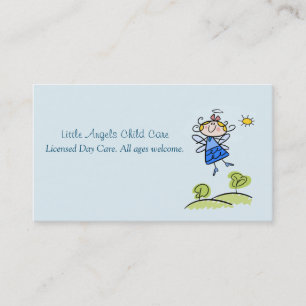 Whimsical Happy Angel Fairy Flying Outside Business Card
