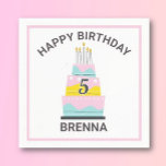 Whimsical Happy Birthday child's party  Napkin<br><div class="desc">Pretty personalised child's birthday party napkins.</div>