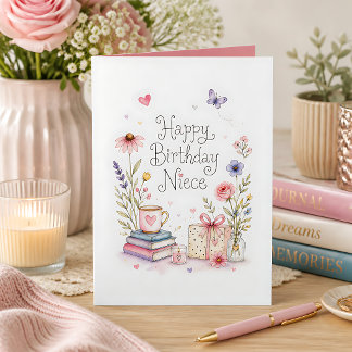 Whimsical Happy Birthday Niece Card