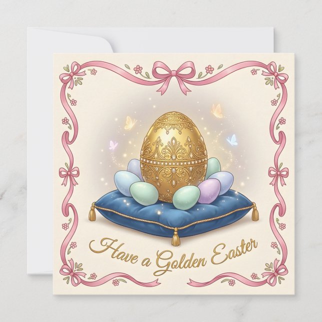 Whimsical Happy Easter Greeting Card (Front)