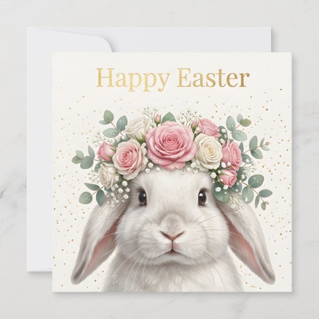 Whimsical Happy Easter Greeting Card (Front)