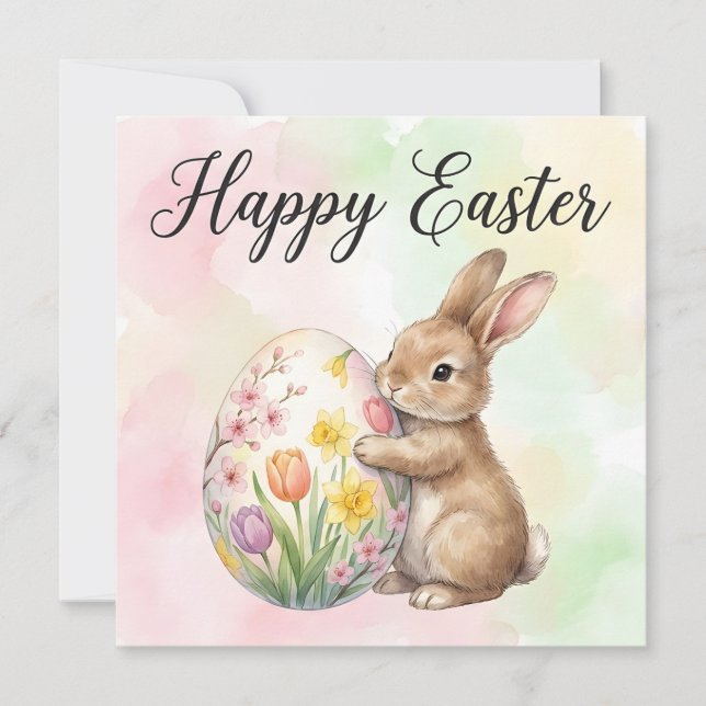 Whimsical Happy Easter Greeting Card (Front)