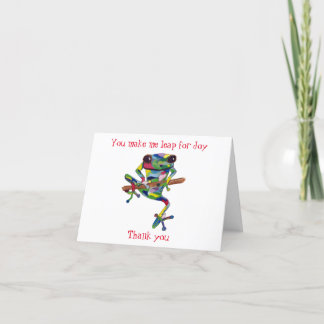 Whimsical Happy Frog Thank You Card