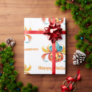 Whimsical Happy Halloween Pumpkin Wrapping Paper