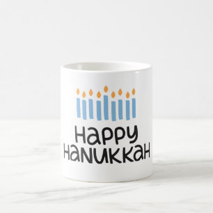 Whimsical Happy Hanukkah fun typography Coffee Mug