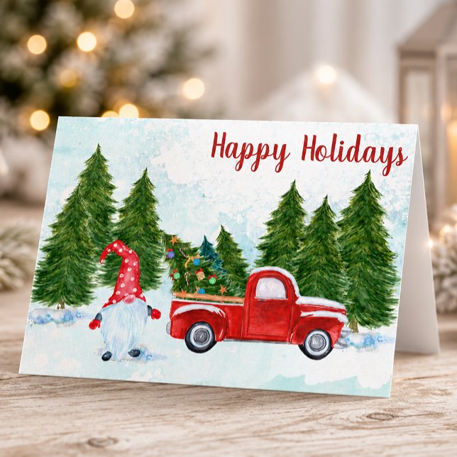 Whimsical Happy Holidays Gnome Card (Whimsical Happy Holidays Christmas Card)