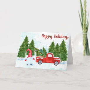 Whimsical Happy Holidays Gnome Card