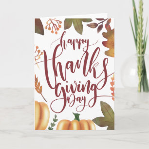 Whimsical Happy Thanksgiving Day   Greeting Card