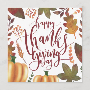 Whimsical Happy Thanksgiving Day   Invitation