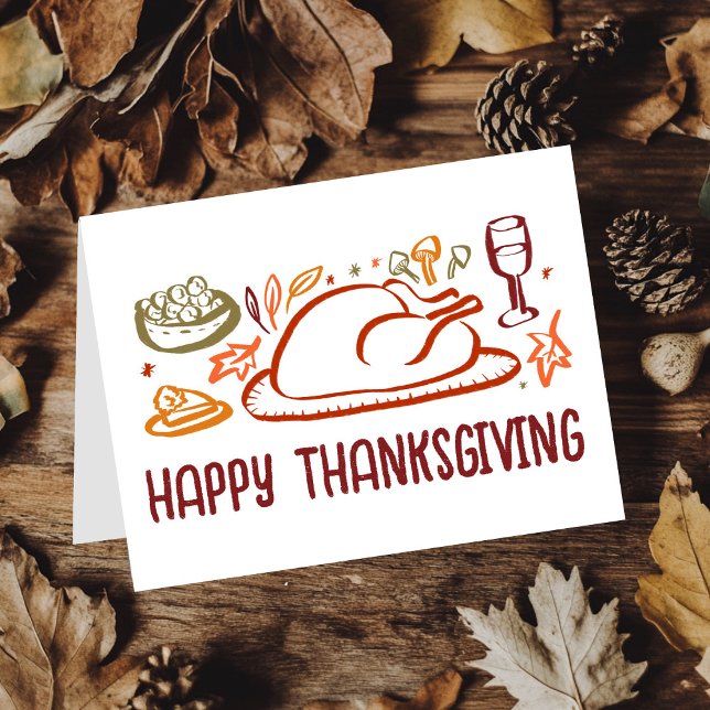 Whimsical Happy Thanksgiving Friendsgiving Custom Card (Whimsical Happy Thanksgiving Friendsgiving Custom Card
)
