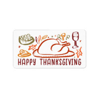 Whimsical Happy Thanksgiving Friendsgiving Sticker