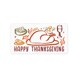 Whimsical Happy Thanksgiving Friendsgiving Sticker