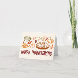 Whimsical Happy Thanksgiving Friendsgiving Vegan Card