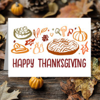 Whimsical Happy Thanksgiving Friendsgiving Vegan