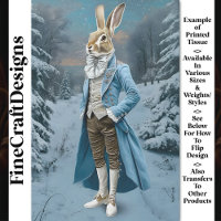 Whimsical Hare Dressed in Blue, Snow CE7 Decoupage