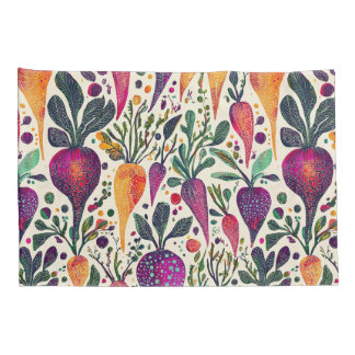 Whimsical Harvest Vibrant Vegetable Garden Pillowcase