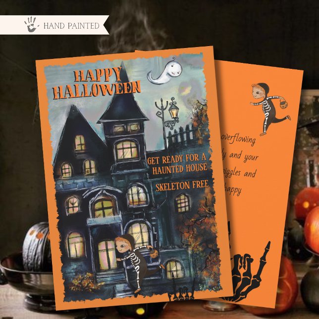 Whimsical Haunted House Halloween Card HAND DRAWN (Whimsical Haunted House Halloween Card HAND DRAWN)