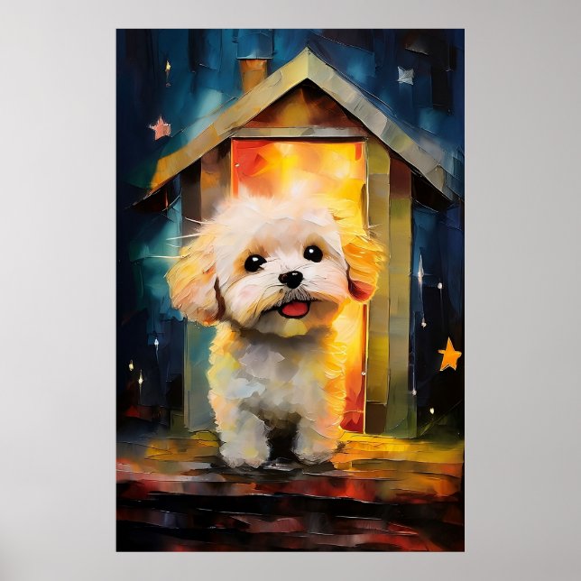 Whimsical Havanese Puppy Dog Poster (Front)
