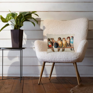 Whimsical Haven: The Vintage Bird Perch P - A Deli Decorative Cushion