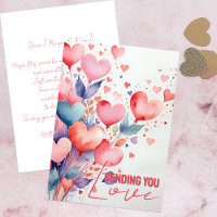 Whimsical Heart Balloon Watercolor Love Message