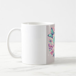 "Whimsical Heart & Butterfly Mug" Coffee Mug