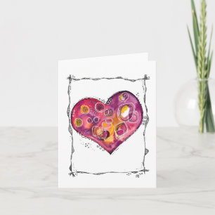 Whimsical Heart Doodle Card