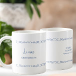 Whimsical Heart Doodle French Blue Wedding Party Coffee Mug<br><div class="desc">Wedding party gift to personalise for your groomsman, best man, parents or anyone in your bridal party. You can also add the name of the bride and groom and their wedding date. Simple modern whimsical doodle design with love hearts. You are also welcome to edit the colours in the design...</div>