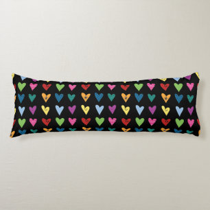 Whimsical Heart Doodles Pattern Body Cushion