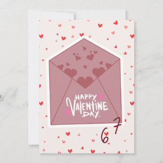 Whimsical Heart Envelope Happy Valentine's Day Gre Holiday Card