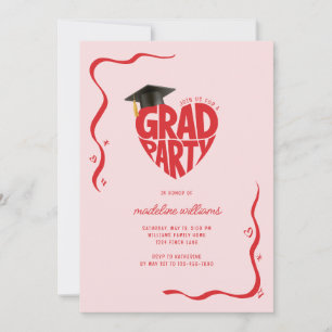 Whimsical Heart Grad Party Graduation Invitation
