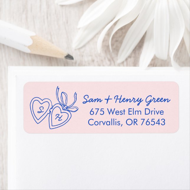 Whimsical Heart Locket Doodle CUSTOM Return Addres (Insitu)