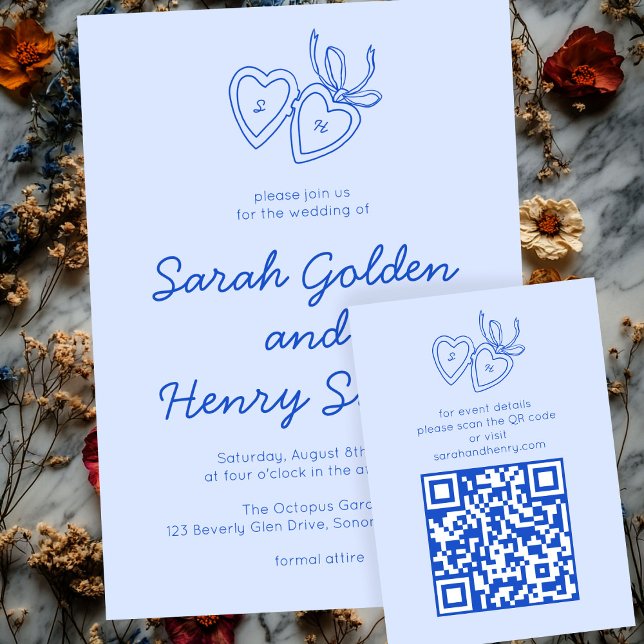 Whimsical Heart Locket Doodle Sketch CUSTOM QRCode Enclosure Card (Whimsical Heart Locket Doodle Sketch CUSTOM QRCode Enclosure Card
)