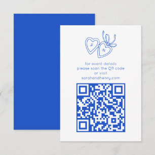 Whimsical Heart Locket Doodle Sketch CUSTOM QRCode Enclosure Card