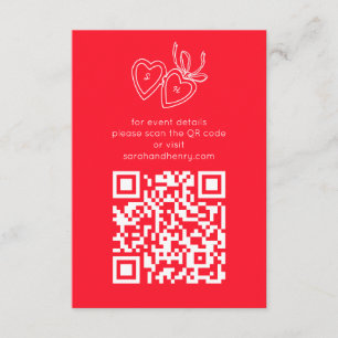 Whimsical Heart Locket Doodle Sketch CUSTOM QRCode Enclosure Card