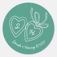 Whimsical Heart Locket Doodle Sketch Modern CUSTOM
