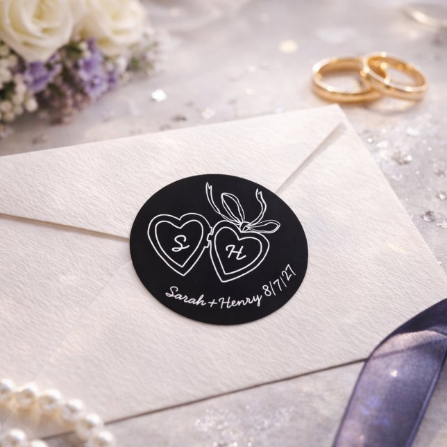 Whimsical Heart Locket Doodle Sketch Modern CUSTOM Classic Round Sticker (Whimsical Heart Locket Doodle Sketch Modern CUSTOM Classic Round Sticker
)