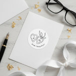 Whimsical Heart Locket Doodle Sketch Modern CUSTOM Classic Round Sticker<br><div class="desc">Use these sweet whimsical custom stickers for your wedding, engagement party, bridal shower or other event. Hand drawn by me for you. Fully editable, add your own text or background colour. FULLY CUSTOMIZABLE: Click "personalise" to edit the text, add your own custom initials to the hearts, and then click "edit...</div>