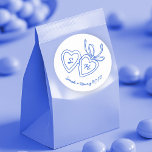 Whimsical Heart Locket Doodle Sketch Modern CUSTOM Classic Round Sticker<br><div class="desc">Use these sweet whimsical custom stickers for your wedding, engagement party, bridal shower or other event. Hand drawn by me for you. Fully editable, add your own text or background colour. FULLY CUSTOMIZABLE: Click "personalise" to edit the text, add your own custom initials to the hearts, and then click "edit...</div>