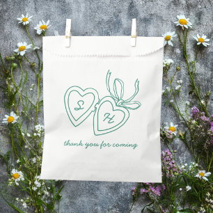 Whimsical Heart Locket Doodle Sketch Modern CUSTOM Favour Bags