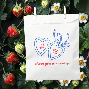 Whimsical Heart Locket Doodle Sketch Modern CUSTOM Favour Bags